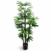 Artificial Glossy Rhapis Plant Decor - 6.5 ft (195 cm)